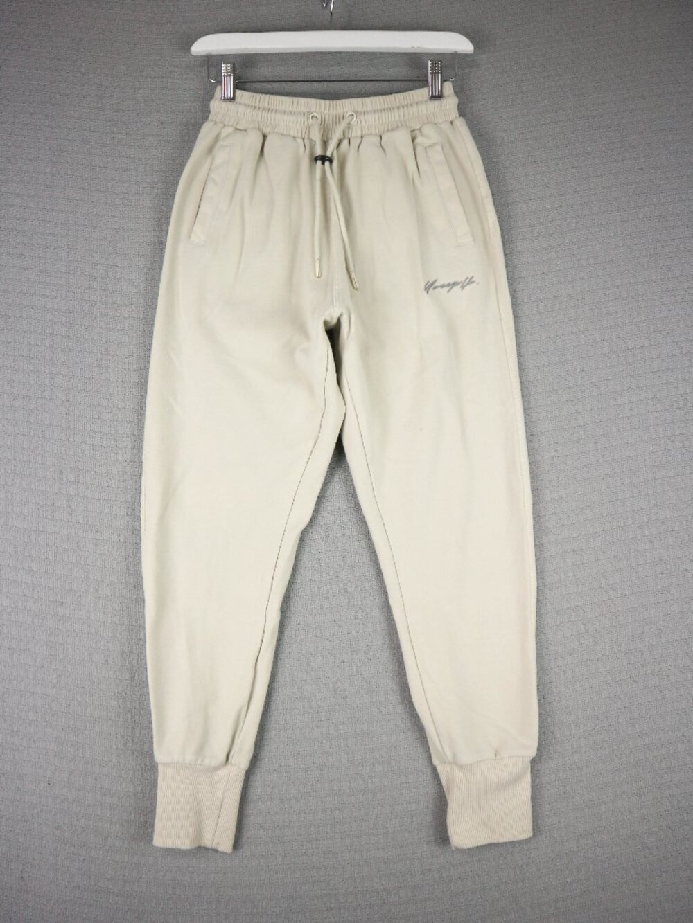 YoungLA Cream Thick Cotton Jogger Pants Womens Small